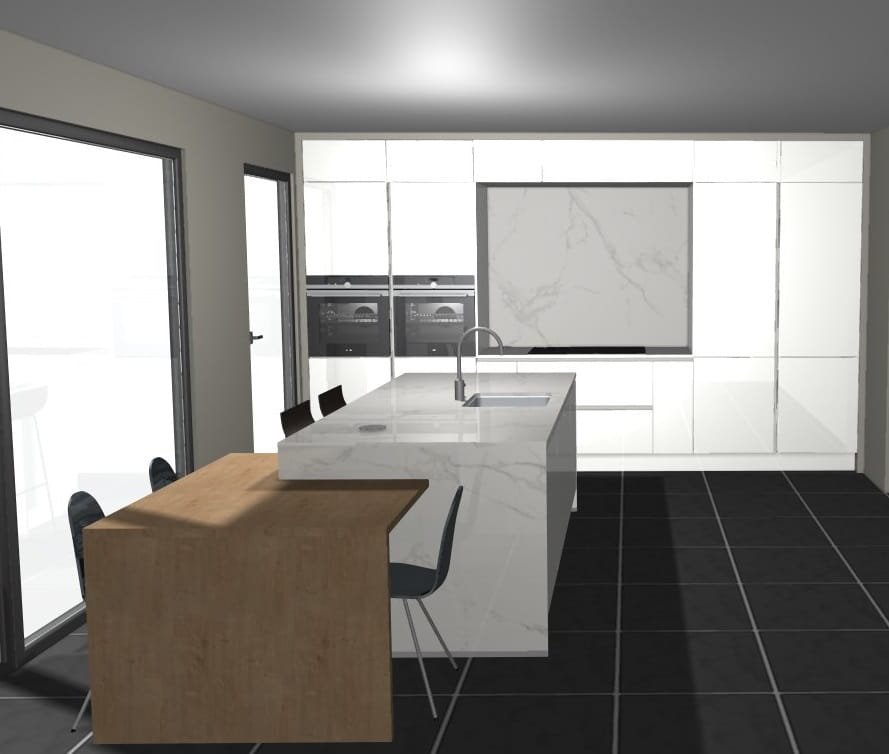 Genes'In Cuisine blanc et bois moderne Verviers