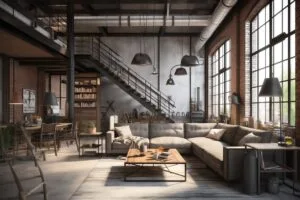 vecteezy_industrial-style-living-loft-in-3d-ai-generated_23009816_628 rôle d’un architecte d’intérieur – Article Genes’In - rendu 3d